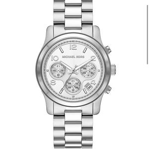 Michael Kors Watch Women's Runway Chronograph Stainless Steel Bracelet Watch